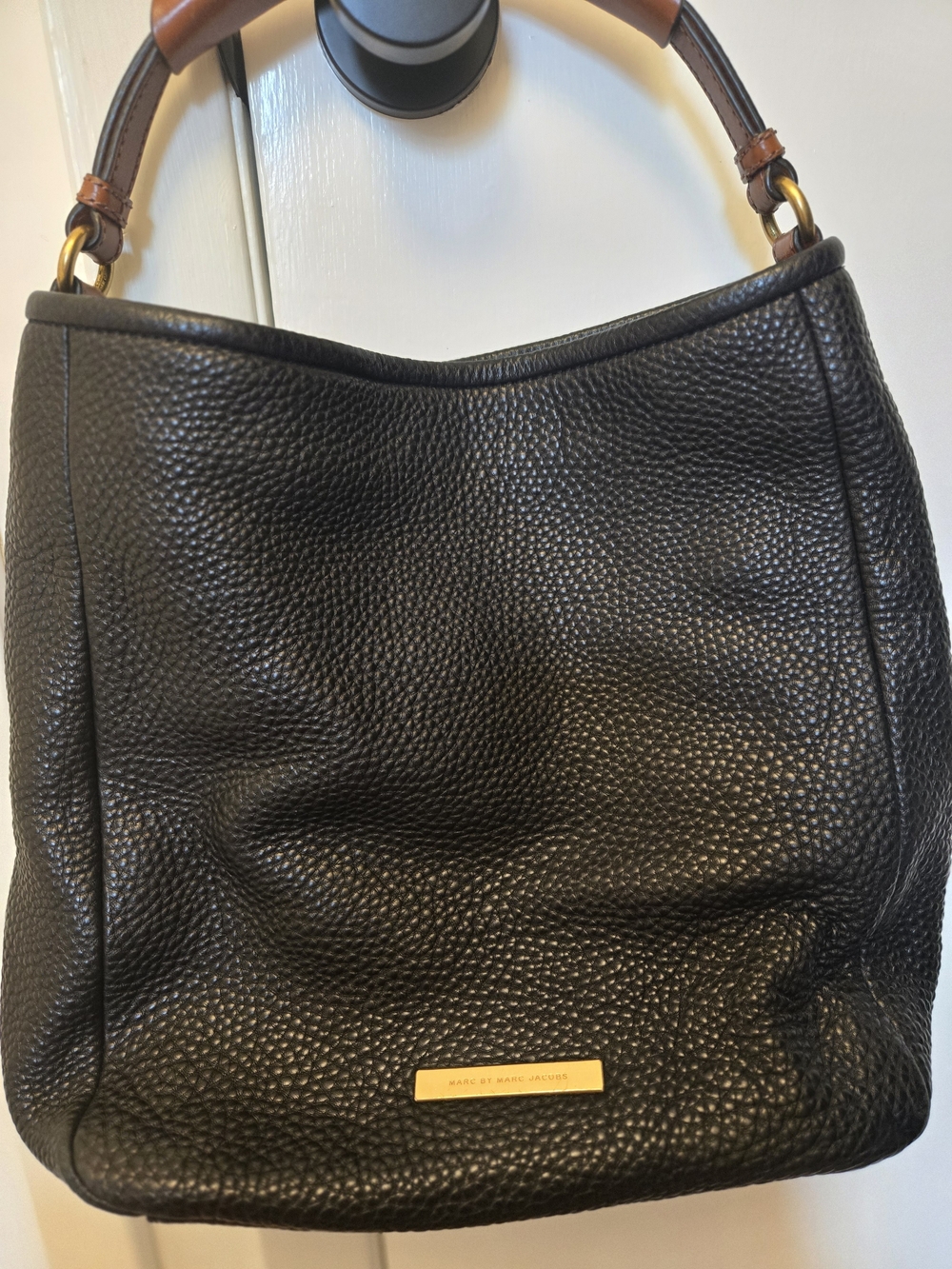 Marc by Marc Jacobs Pebbled Leather Hobo Bag in Black